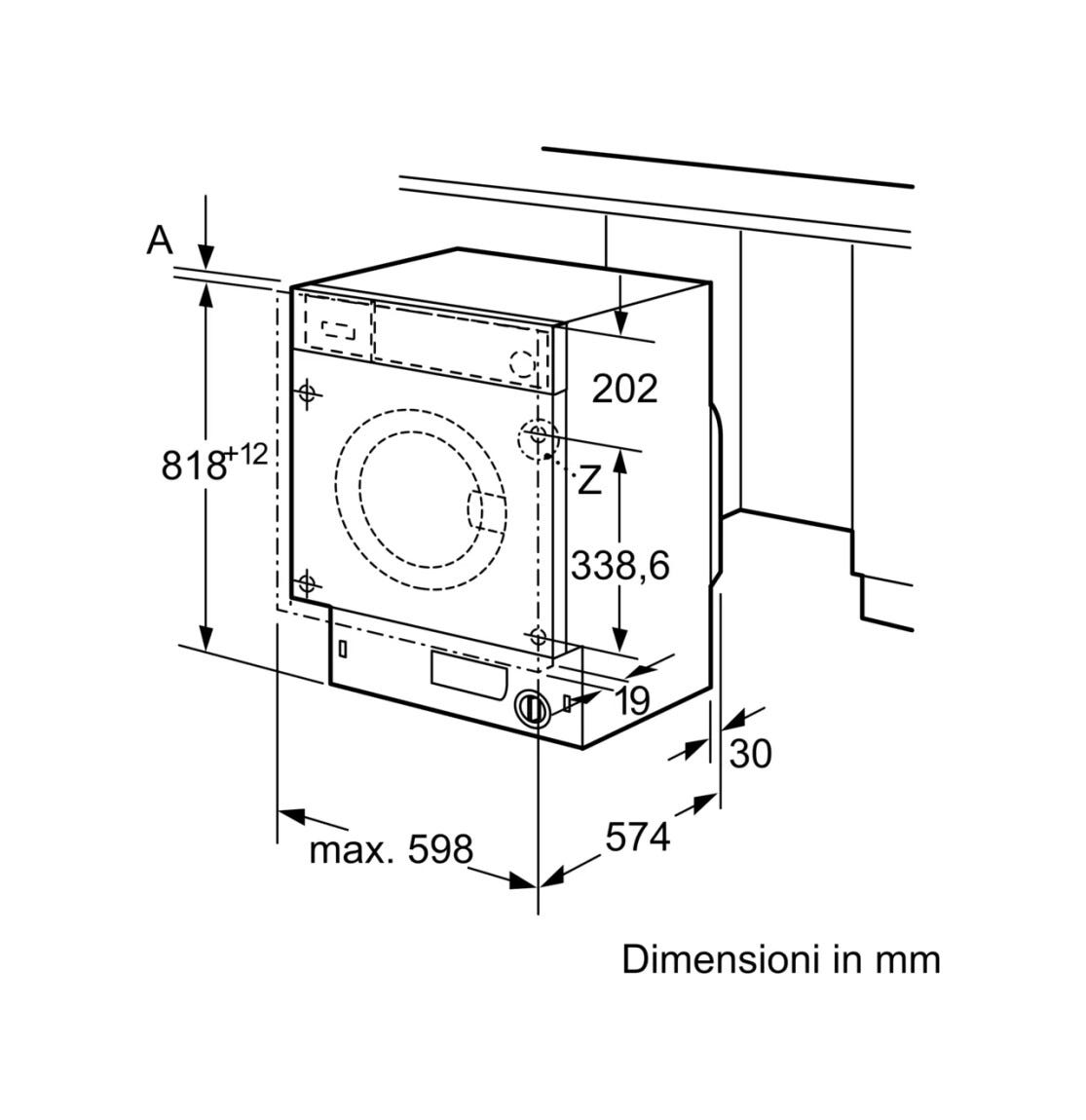Siemens WI14W542EU IQ700 Lavatrice da incasso cm. 60 - capacità 8 kg - bianco