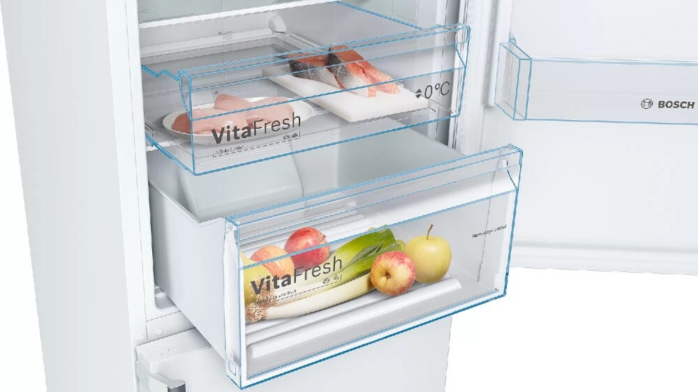 Bosch KGN39VWEQ Serie 4 Frigorifero con congelatore a libera installazione cm. 60 h. 203 - lt. 368 - bianco