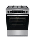 Gorenje GKS6C70XJ Cucina da accosto cm. 60 - 4 zone a gas - 1 forno elettrico - inox/nero