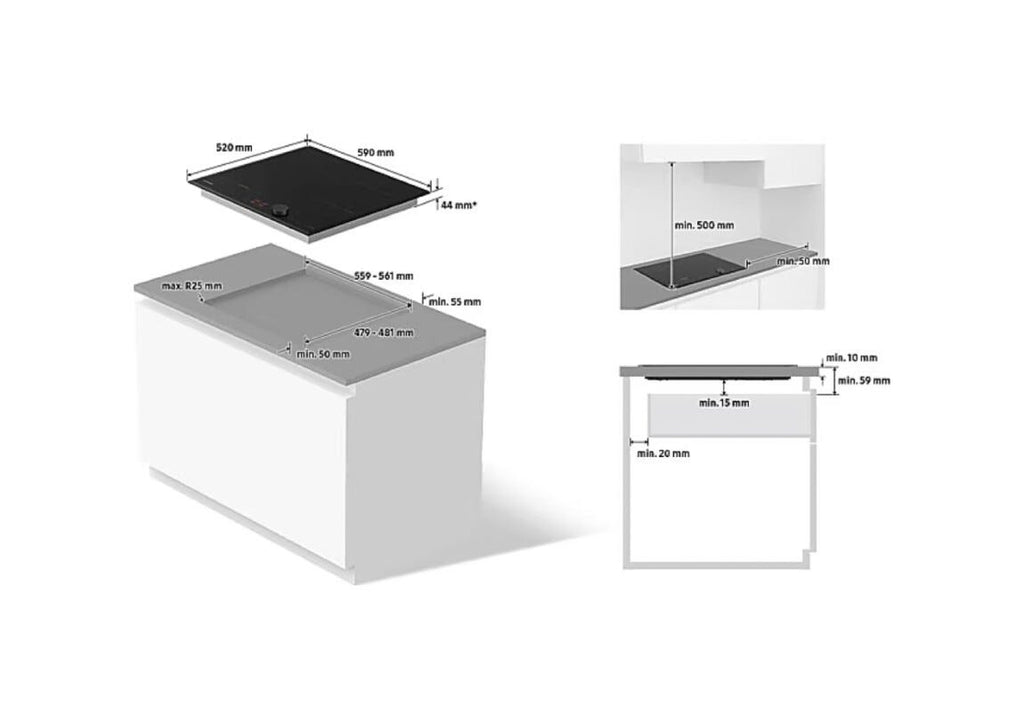 Samsung NZ64B5046GK/U2 Slimfit Piano cottura a induzione cm 60 - vetroceramica nero