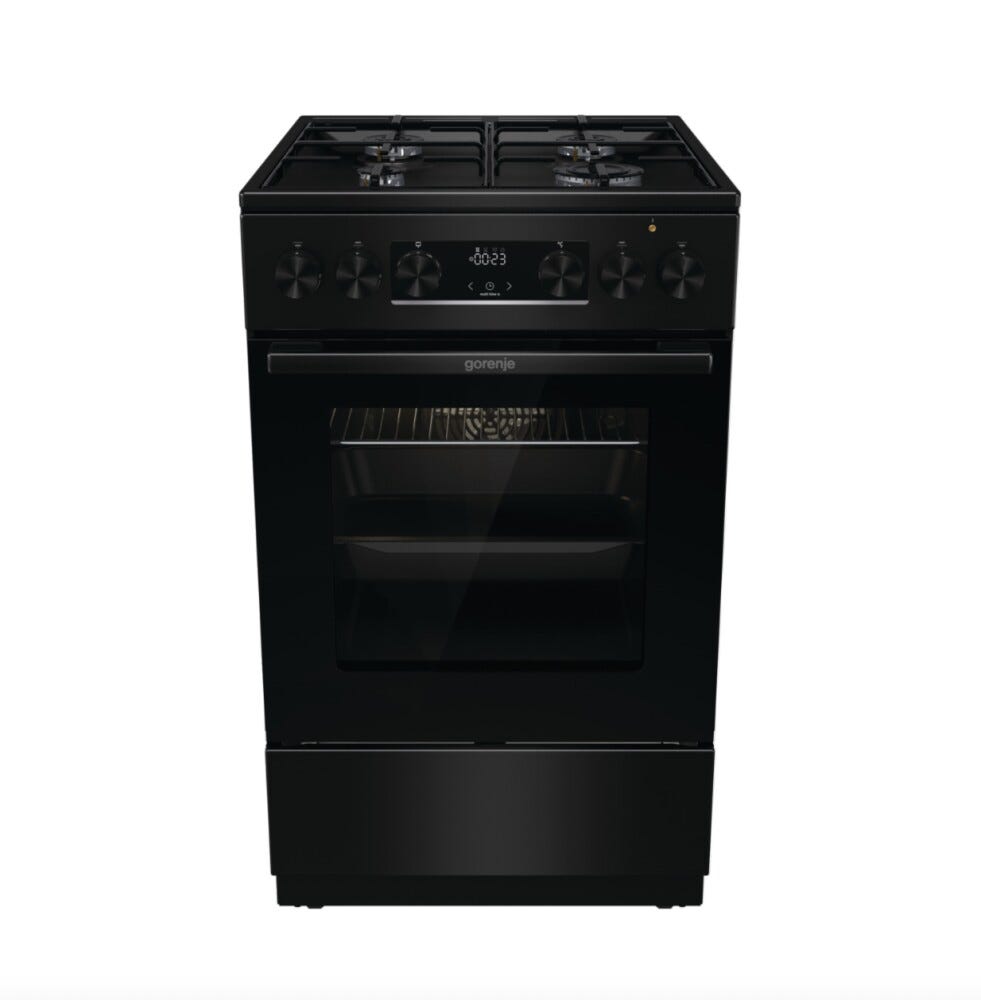 Gorenje GK5C60BJ Cucina da accosto cm. 50 - 4 zone a gas - 1 forno elettrico - nero