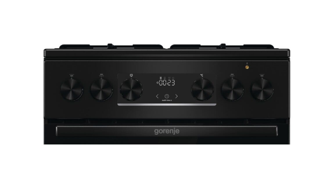 Gorenje GK5C60BJ Cucina da accosto cm. 50 - 4 zone a gas - 1 forno elettrico - nero