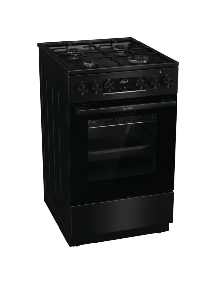 Gorenje GK5C60BJ Cucina da accosto cm. 50 - 4 zone a gas - 1 forno elettrico - nero
