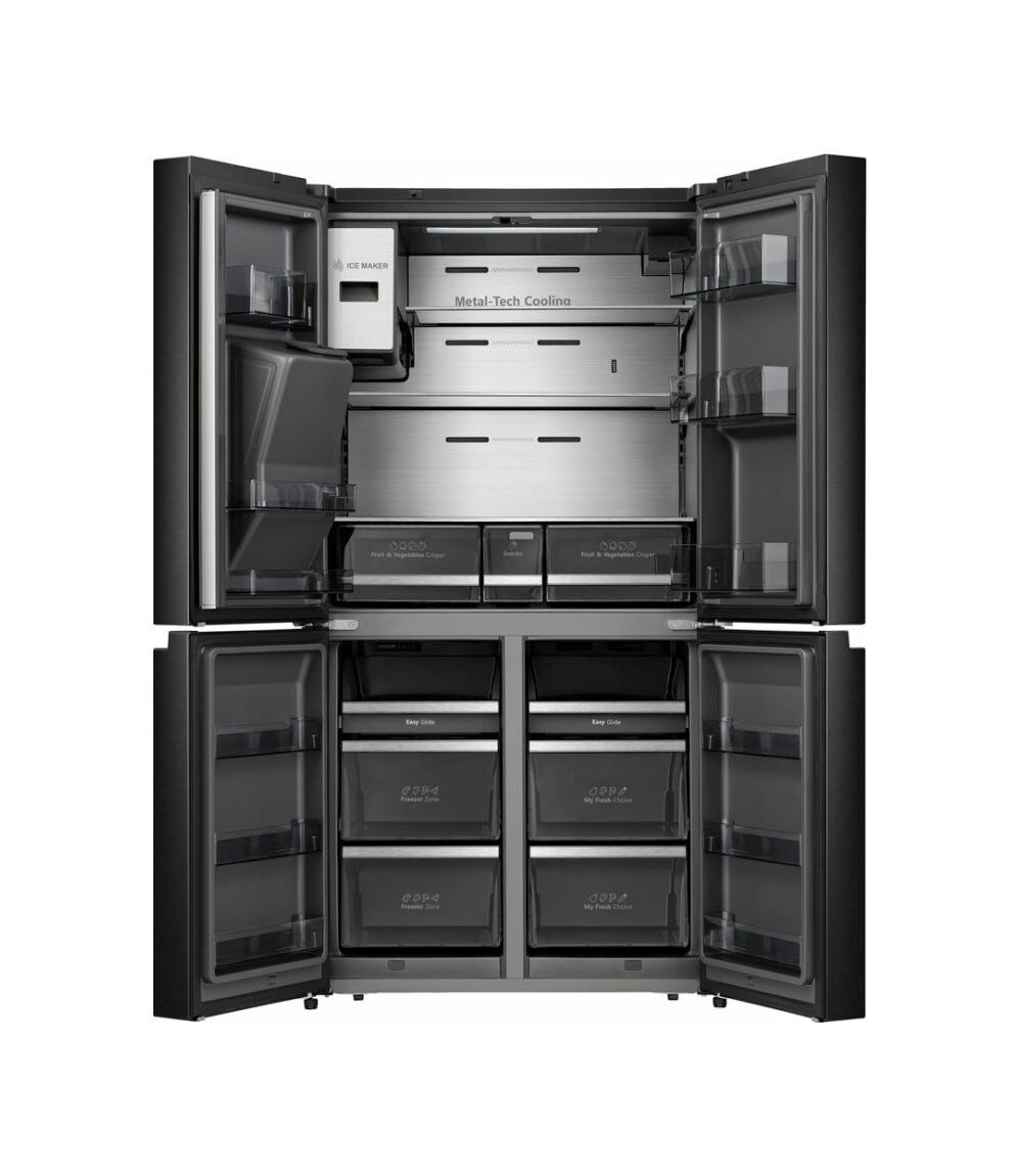 Hisense RQ760N4IFE Cross Door Frigorifero con congelatore 4 porte - cm. 91 h. 179 - lt. 477 - nero