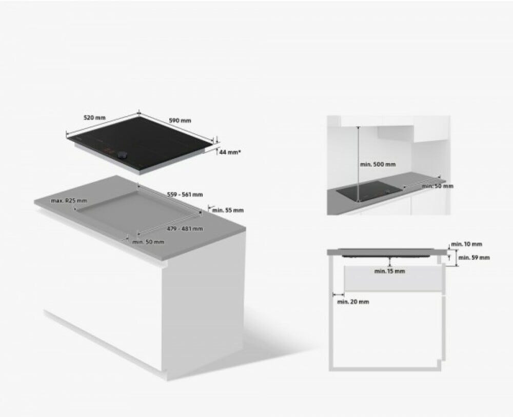 Samsung NZ64B5067YH/U2 Piano cottura a induzione cm 60 - bianco