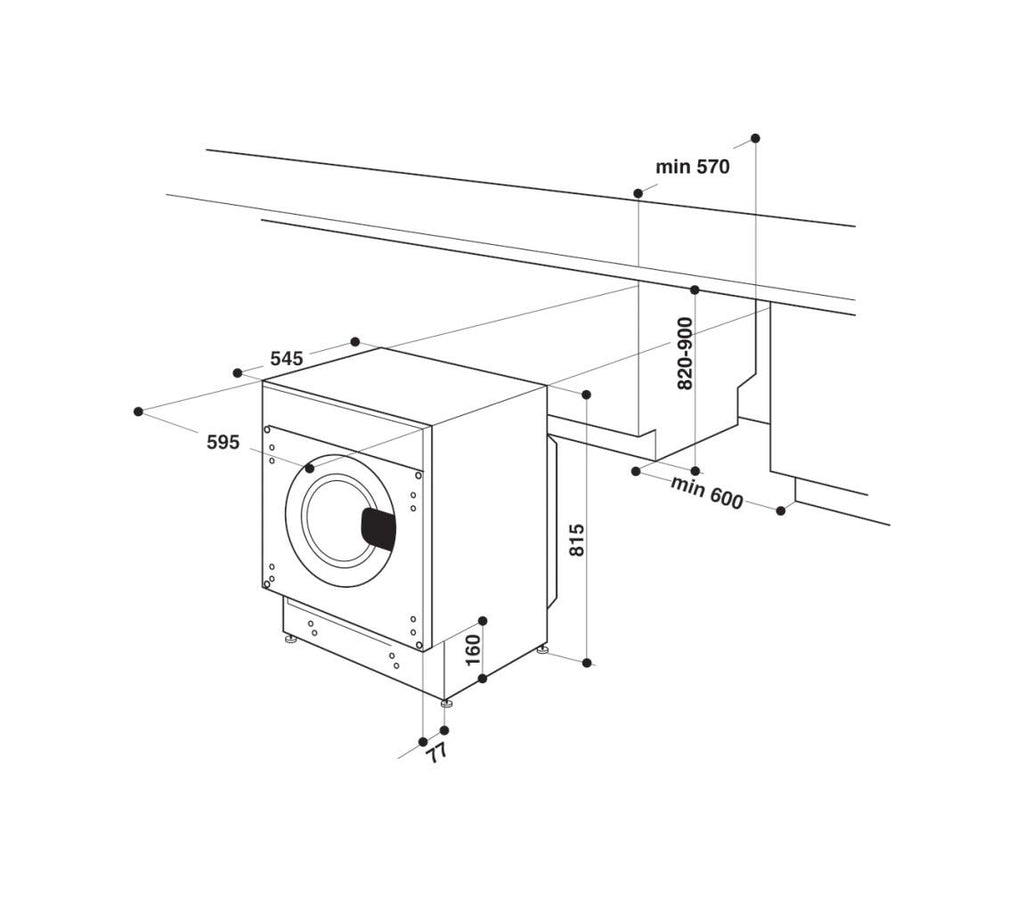 Whirlpool BI WMWG 81485E EU Lavatrice da incasso cm. 60 - capacità 8 kg