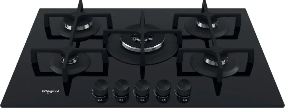 Whirlpool GOA 7523/NB1 Piano cottura a gas cm. 73 - vetro nero