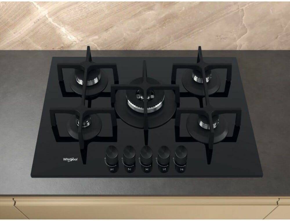 Whirlpool GOA 7523/NB1 Piano cottura a gas cm. 73 - vetro nero