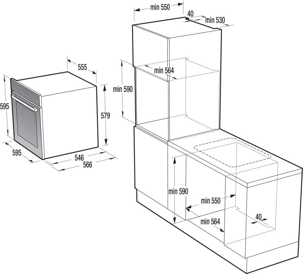 Gorenje BPS6737E07B Forno elettrico pirolitico cm. 60 - nero