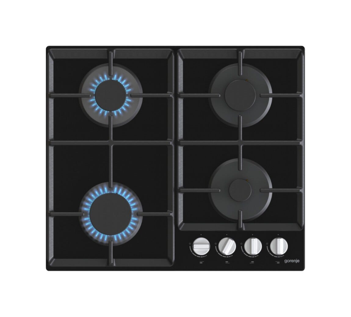 Gorenje GT641EXB Piano cottura a gas cm. 60 - vetro nero