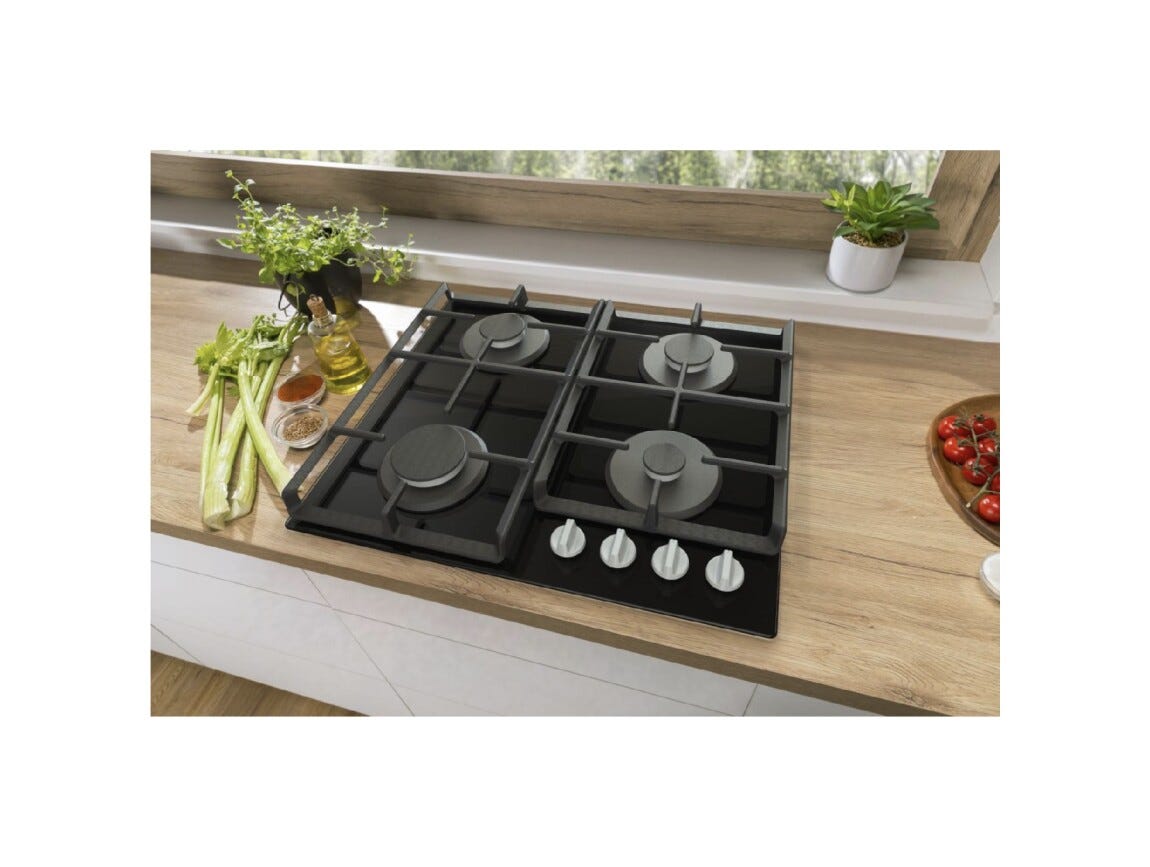 Gorenje GT641EXB Piano cottura a gas cm. 60 - vetro nero