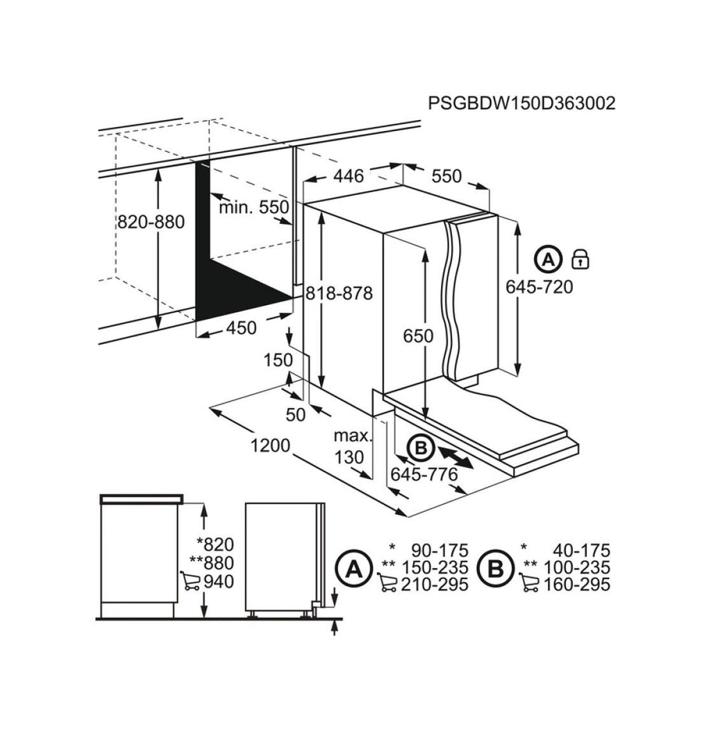 Electrolux EEG62300L Serie 700 Lavastoviglie integrata totale cm. 45 - 9 coperti