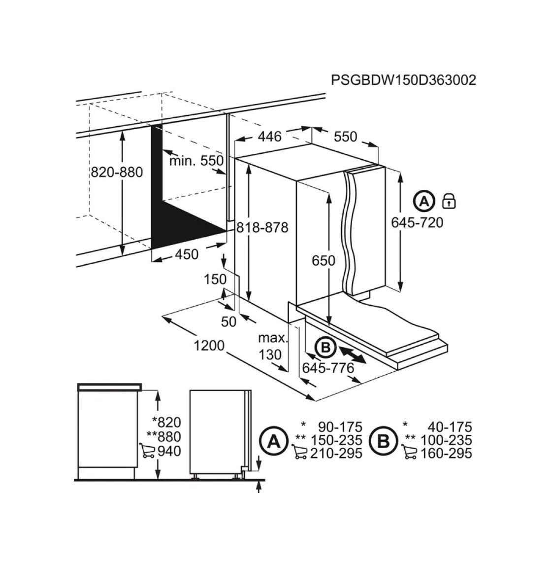 Electrolux EEG62300L Serie 700 Lavastoviglie integrata totale cm. 45 - 9 coperti