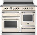 Bertazzoni HER105I3EAVT Heritage Cucina da accosto cm. 100 - 5 zone induzione + 3 forni elettrici - scaldavivande - avorio