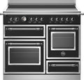 Bertazzoni HER105I3ENET Heritage Cucina da accosto cm. 100 - 5 zone induzione + 3 forni elettrici - scaldavivande - nero opaco