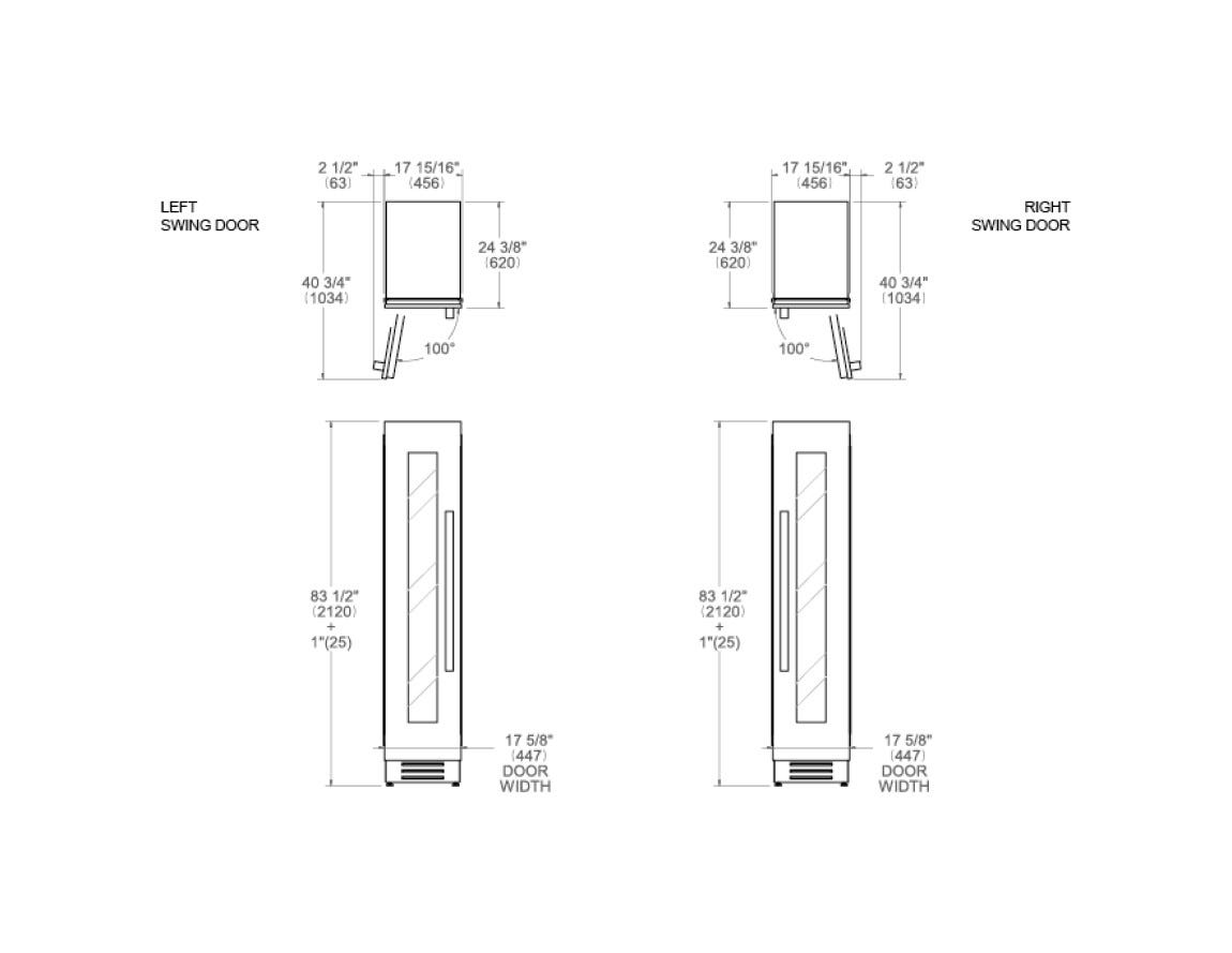 Bertazzoni WC455BLX2T Heritage Cantina vini da incasso cm. 45 - 52 bottiglie - con porta apertura sx - inox (maniglie non incluse)