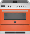 Bertazzoni PROCH94I1EART Professional Cucina da accosto cm. 90 - 4 zone induzione + 1 forno elettrico + cappa aspirante - arancio