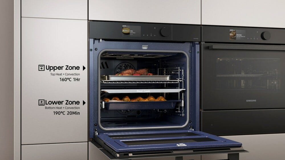 Samsung NV7B6799JBK Serie 6 Dual Cook Flex™ Steam Doppio forno combinato a vapore cm. 60 - nero