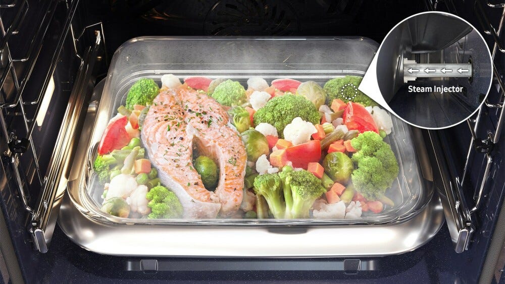 Samsung NV7B6799JBK Serie 6 Dual Cook Flex™ Steam Doppio forno combinato a vapore cm. 60 - nero