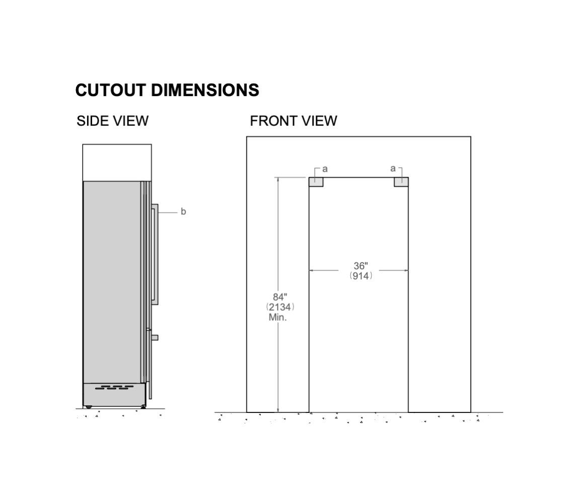 Bertazzoni RFD90S5FPNS Professional Frigorifero con congelatore a incasso french door - cm. 91 h. 212 - lt. 546 (maniglie non incluse)