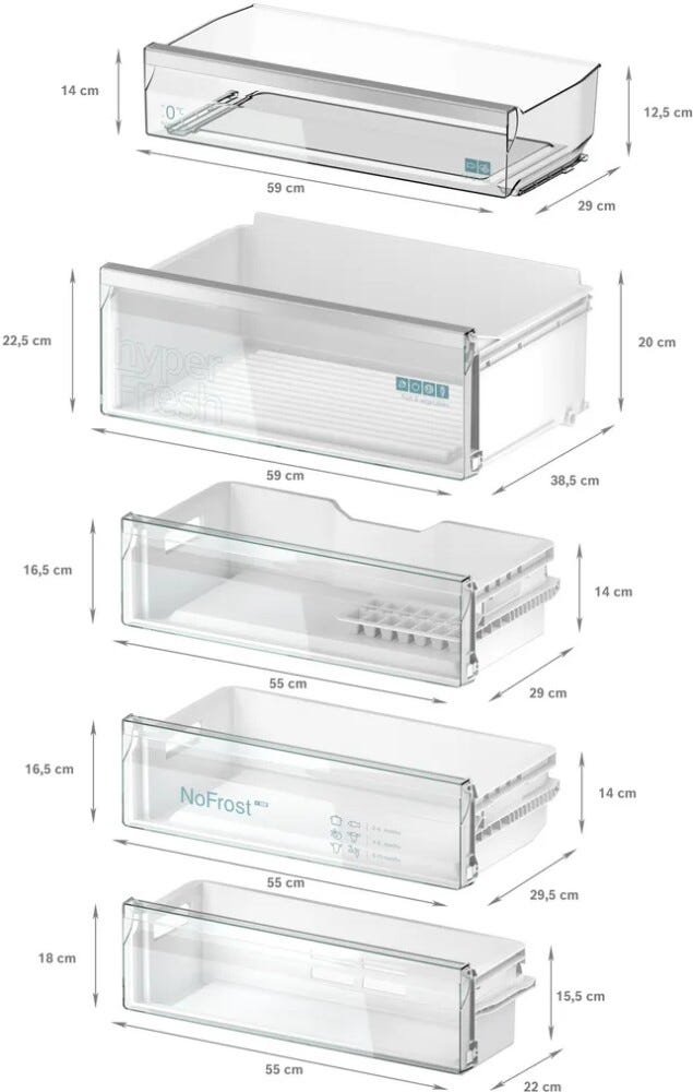 Siemens KB96NVFE0 IQ300 Frigorifero con congelatore da incasso cm. 71 h 194 - lt. 383