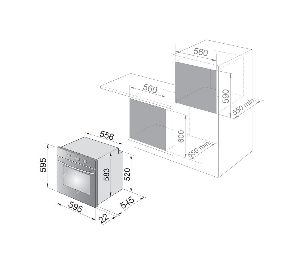 De Longhi NSM75NPPP Forno elettrico cm. 60 - nero