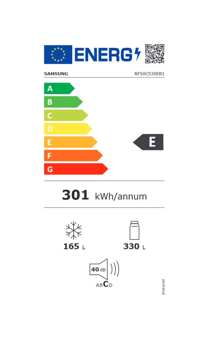Samsung RF50C530EB1/EF Frigorifero con congelatore a libera installazione french door - cm. 82 h. 178 - lt. 495 - antracite