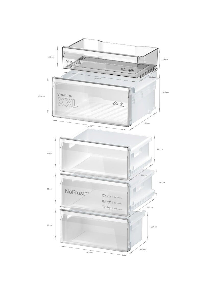 Bosch KGN362WDF Serie 4 Frigorifero con congelatore a libera installazione cm. 60 h 186 - lt. 321 - bianco