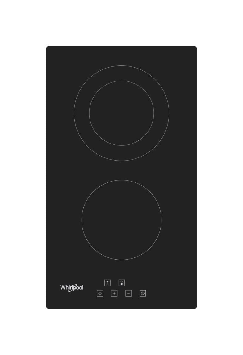 Whirlpool WRD 6030 B Piano cottura elettrico domino cm. 30 - vetro nero