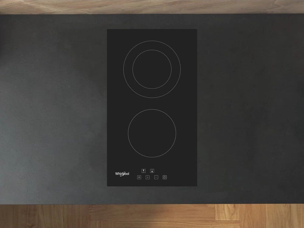 Whirlpool WRD 6030 B Piano cottura elettrico domino cm. 30 - vetro nero