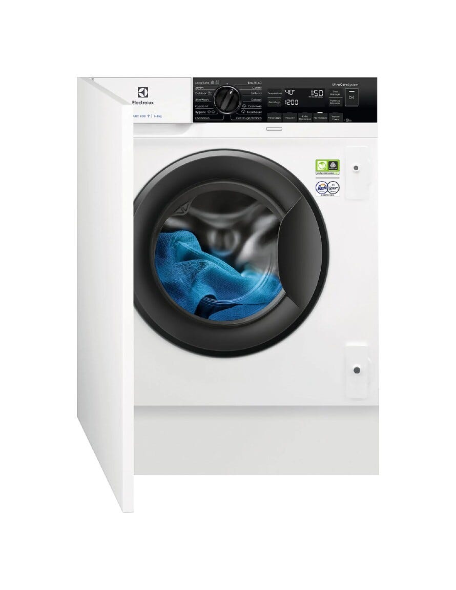 Electrolux EW8F384BI Serie 800 UltraCare Lavatrice da incasso cm. 60 - capacità 8 kg - bianco