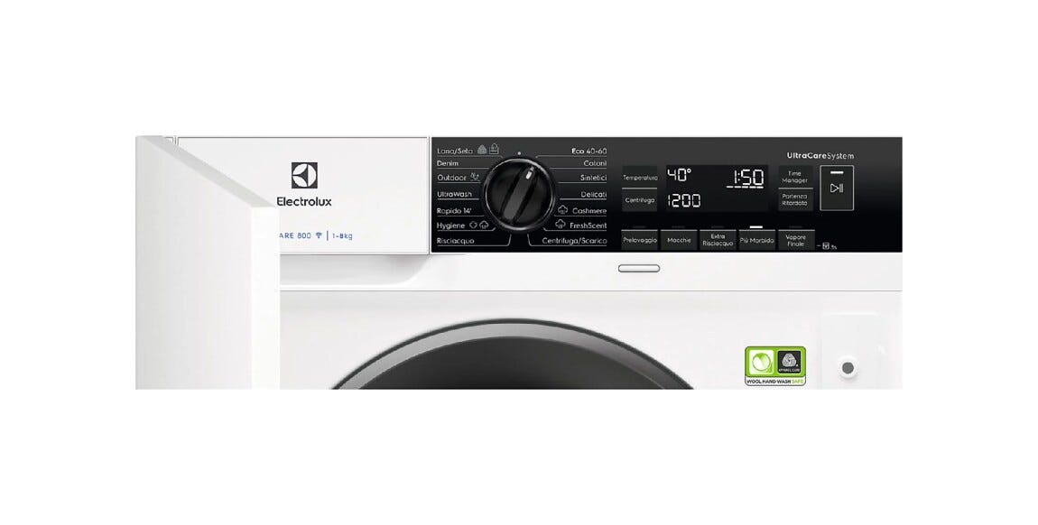 Electrolux EW8F384BI Serie 800 UltraCare Lavatrice da incasso cm. 60 - capacità 8 kg - bianco