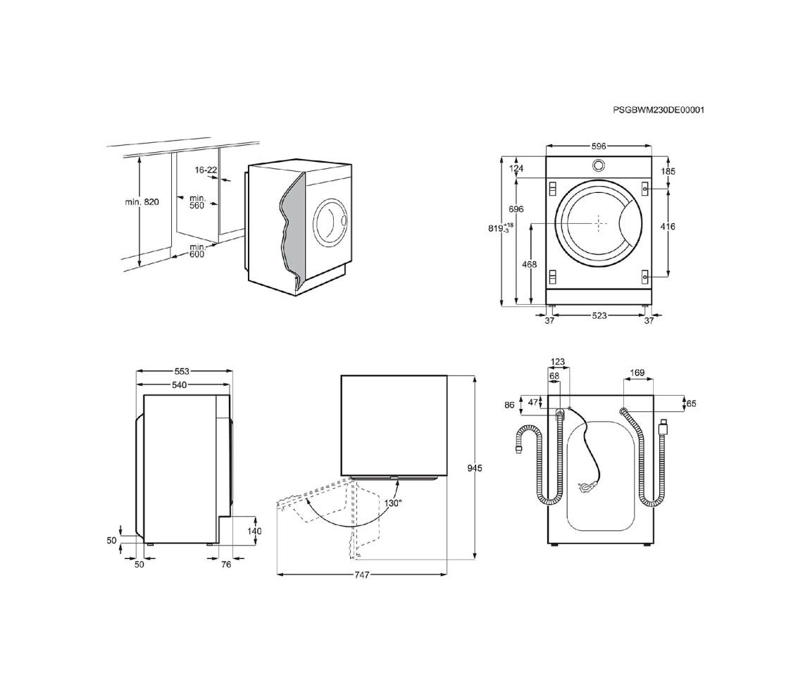 Electrolux EW8F384BI Serie 800 UltraCare Lavatrice da incasso cm. 60 - capacità 8 kg - bianco