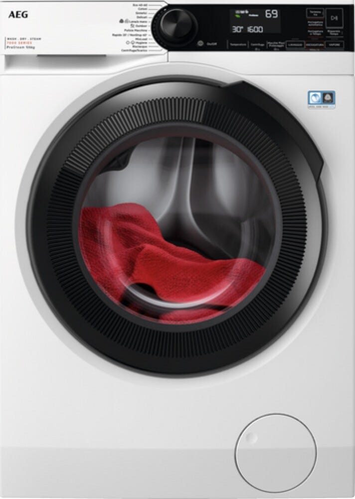 AEG LWR7D966OB KOMBI 7000 PROSTEAM® Lavasciuga cm. 60 - lavaggio 9 kg - asciugatura 6 kg - bianco
