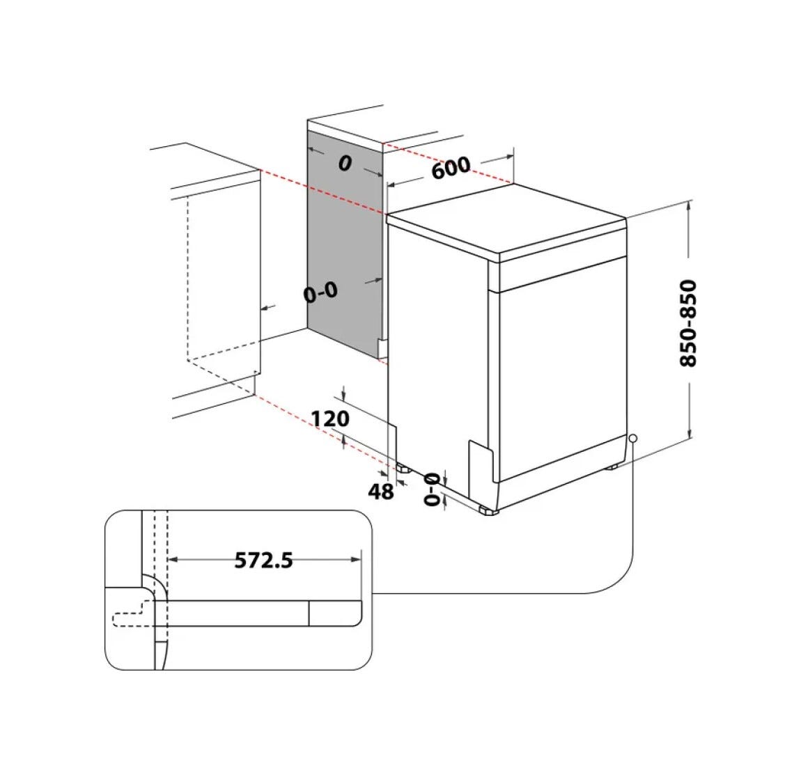 Hotpoint Ariston H2F HL626 X Lavastoviglie a libera installazione cm. 60 - 14 coperti - inox