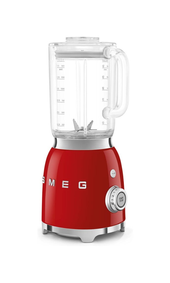 Smeg Selection BLF03RDEU 50's Style Frullatore da tavolo, 1,5 L, rosso lucido