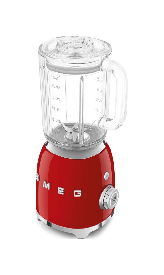 Smeg Selection BLF03RDEU 50's Style Frullatore da tavolo, 1,5 L, rosso lucido