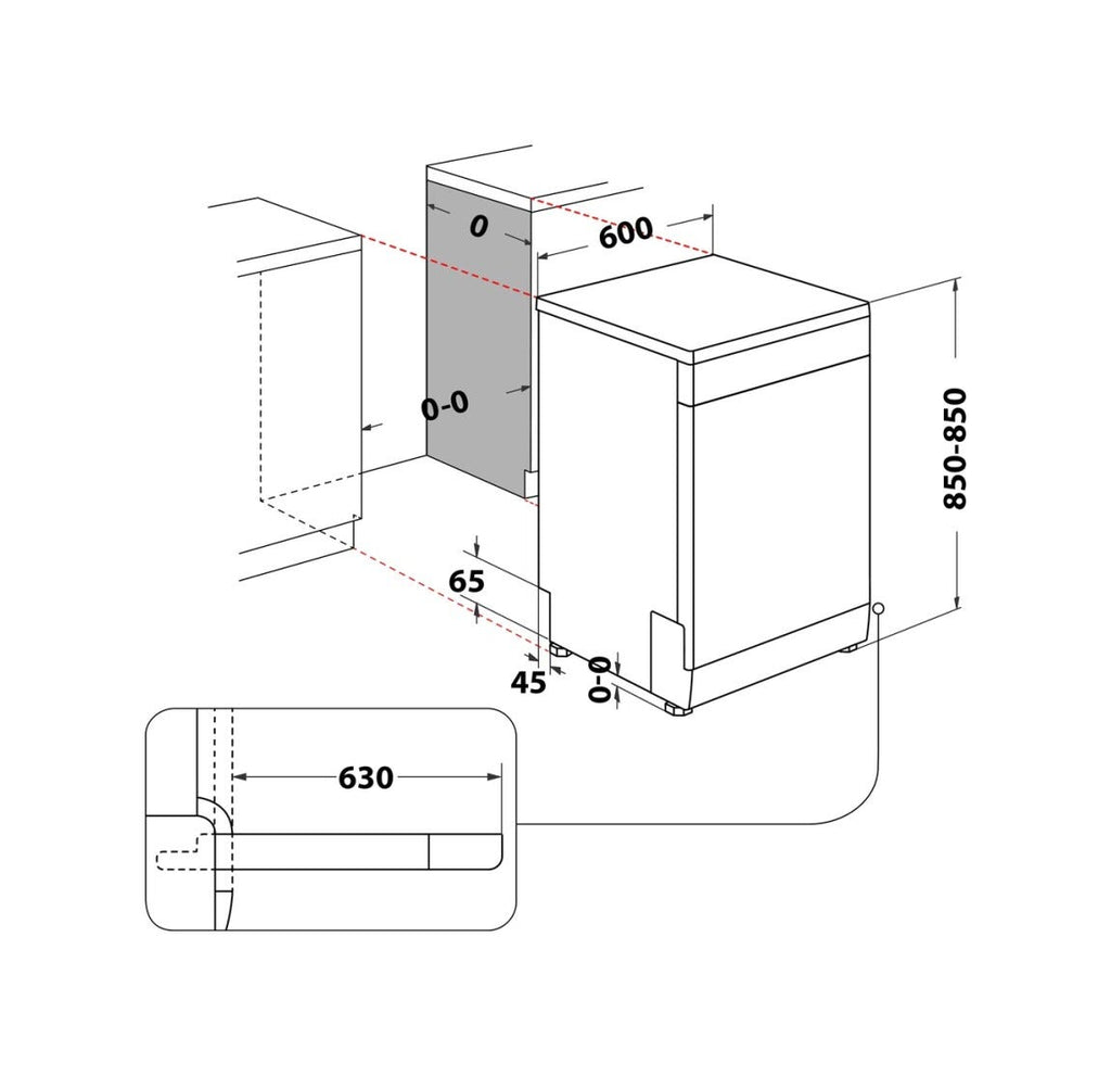 Whirlpool W7F HP43 X Lavastoviglie a libera installazione cm. 60 - capacità 15 coperti - inox