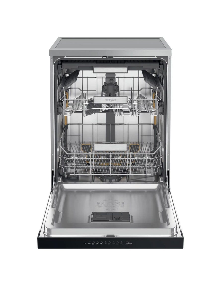 Whirlpool W7F HP43 X Lavastoviglie a libera installazione cm. 60 - capacità 15 coperti - inox