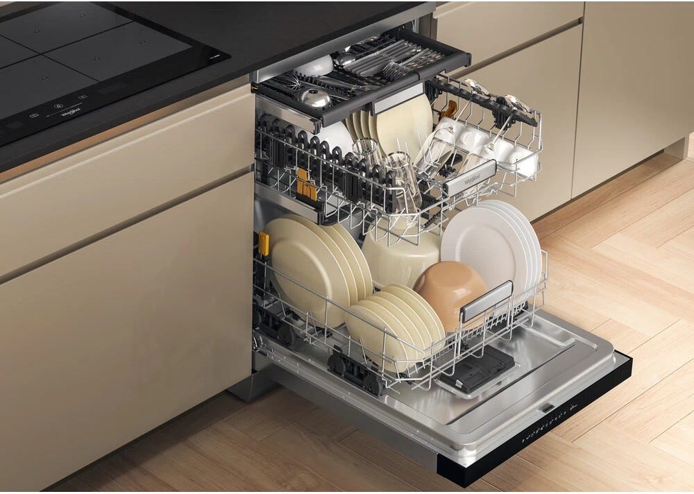 Whirlpool W7F HP43 X Lavastoviglie a libera installazione cm. 60 - capacità 15 coperti - inox