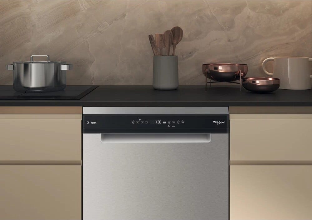 Whirlpool W7F HP43 X Lavastoviglie a libera installazione cm. 60 - capacità 15 coperti - inox