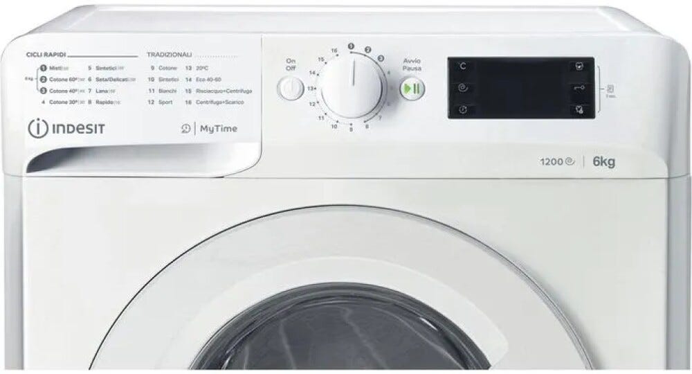 Indesit MTWSE 61251 W IT Lavatrice cm. 60 - capacità 6 kg - bianco