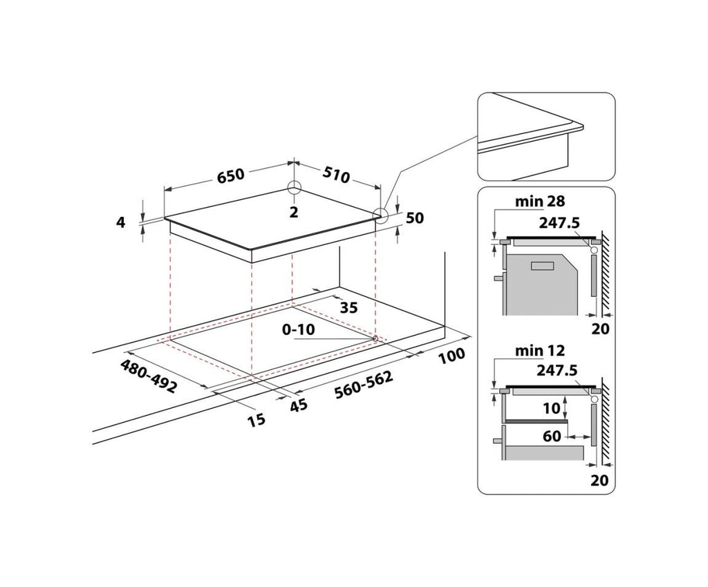 Whirlpool WF S4665 CPBF Piano cottura a induzione cm. 65 - vetroceramica nero