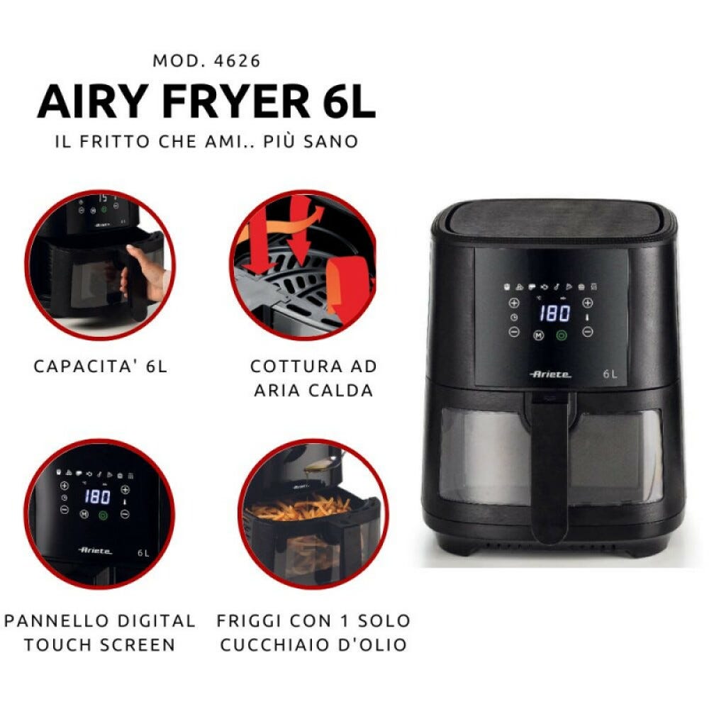 Ariete 4626/00 Friggitrice ad aria - nero
