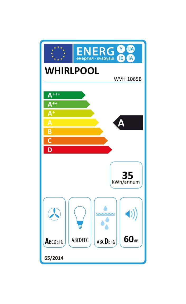 Whirlpool WVH 1065B Piano cottura a induzione con cappa integrata cm. 65 - vetroceramica nero