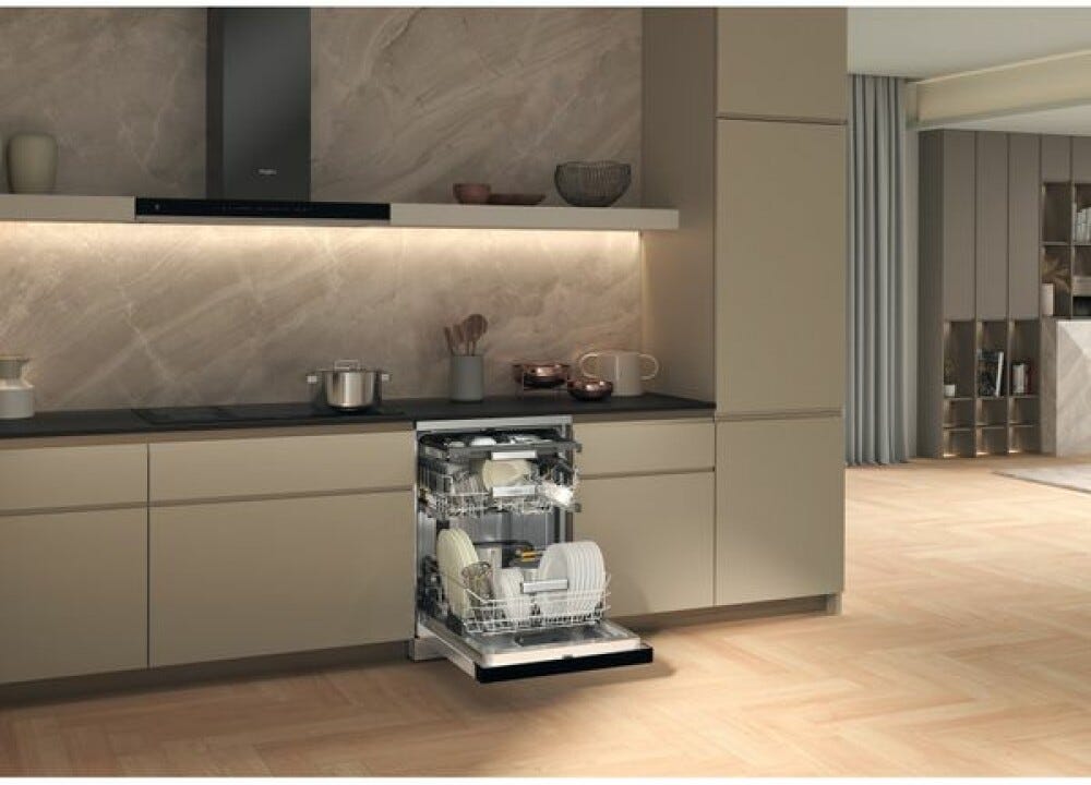 Whirlpool W7F HS51 X Lavastoviglie a libera installazione cm. 60 - capacità 15 coperti - inox