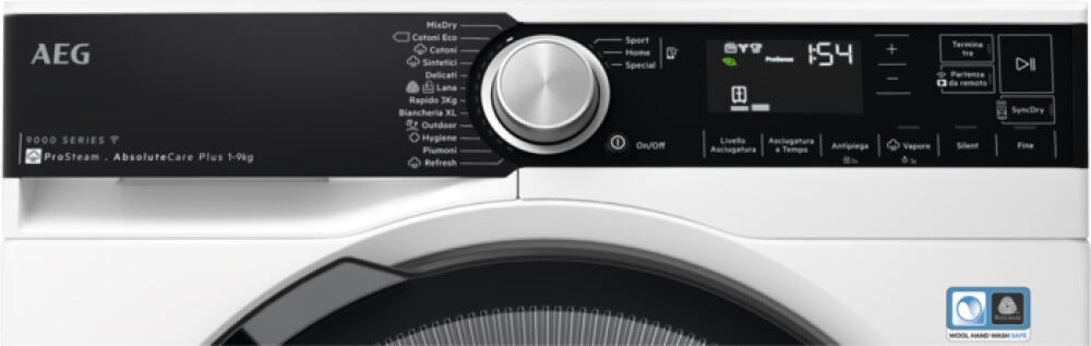 AEG TR9T94ABYS Serie 9000 ABSOLUTECARE® PLUS PROSTEAM® Asciugatrice cm. 60 - capacità 9 kg - bianco