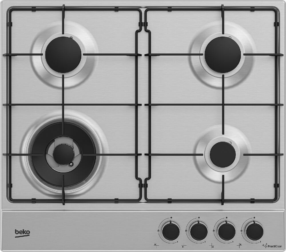 Beko HIAW64224SXE Practiclean Piano cottura a gas cm. 60 - inox