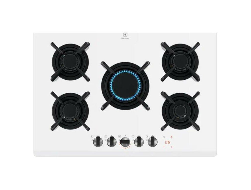 Electrolux KGG753753W Serie 800 Piano cottura a gas cm. 74 - vetroceramica bianco