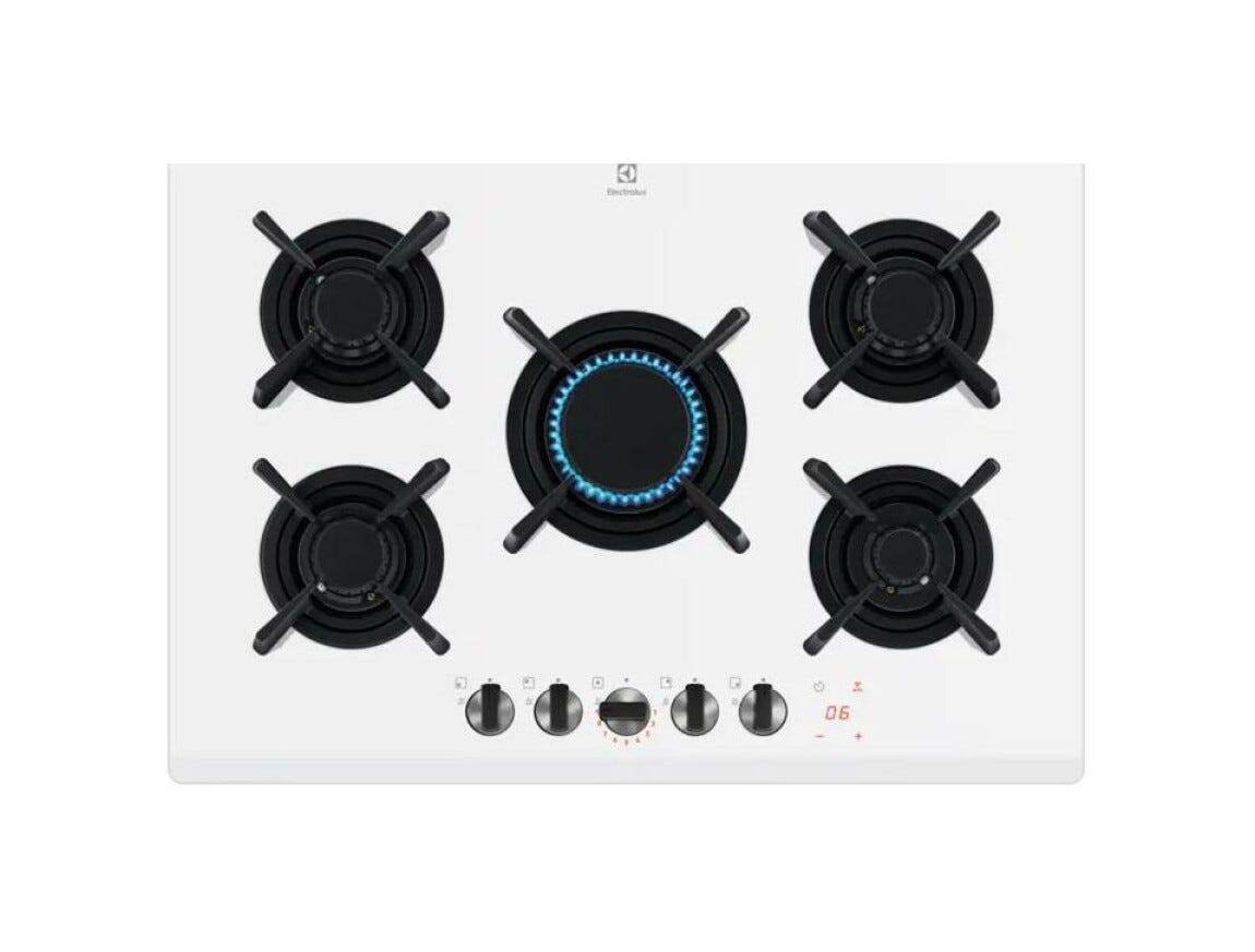 Electrolux KGG753753W Serie 800 Piano cottura a gas cm. 74 - vetroceramica bianco
